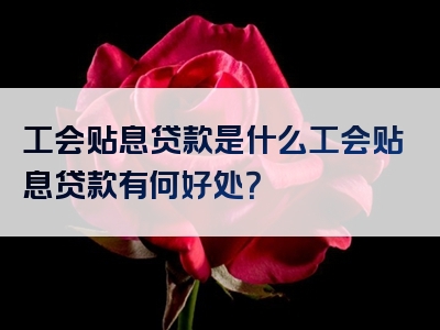 工会贴息贷款是什么工会贴息贷款有何好处？