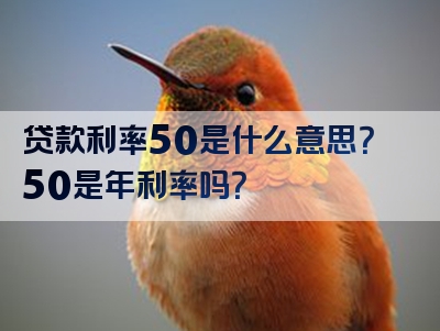 贷款利率50是什么意思？50是年利率吗？