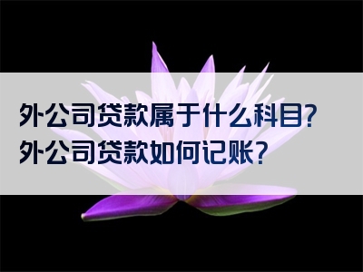 外公司贷款属于什么科目？外公司贷款如何记账？