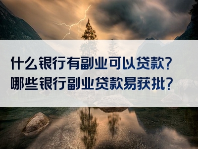 什么银行有副业可以贷款？哪些银行副业贷款易获批？